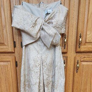 Formal Teri Jon gown    gold  size 2 (altered)